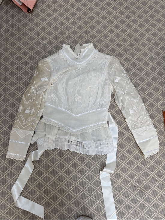Anna Sui Tops - Anna Sui White Lace Victorian-Inspired Blouse